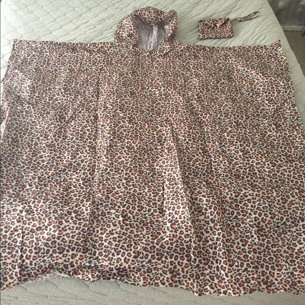 Reuseable leopard print waterproof poncho